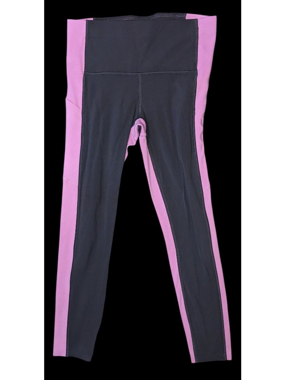 Athleta Pink Gray Leggings Athleisure Yoga Pants Colorblock Activewear Workout L